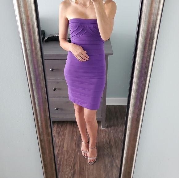 NEW BCBGMBaxAzria Purple Bodycon Mini Dress - Picture 1 of 5